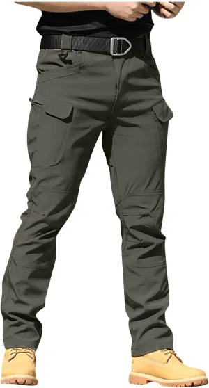 Cargo Pants for Men Athletic Pants Military Fan Elastic Waistband Multi Pocket Lounge Camouflage Work Overalls