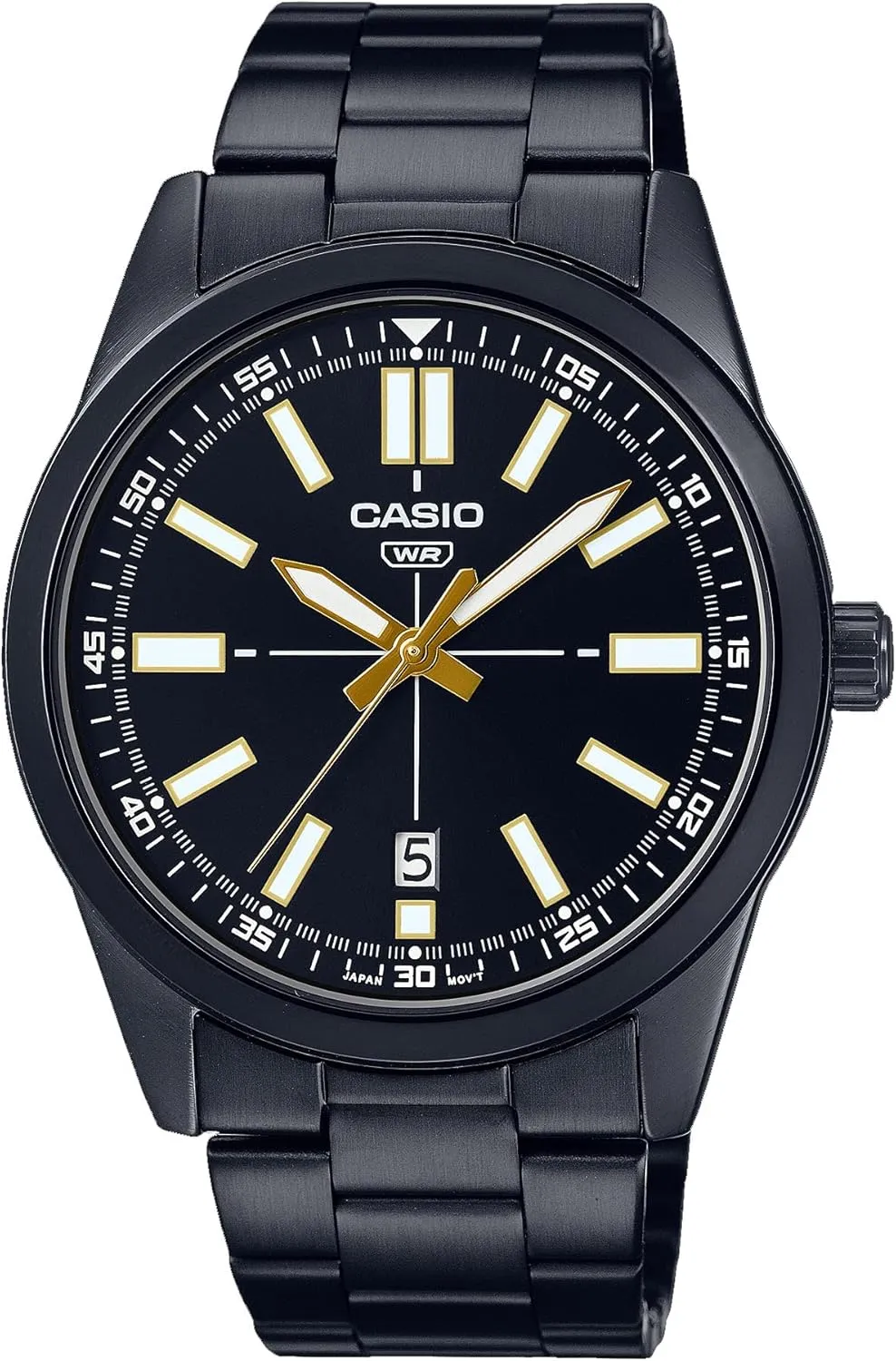 Casio MTP-VD02B-1E Men's Black IP Stainless Steel Black Dial 3-Hand Analog Sporty Watch