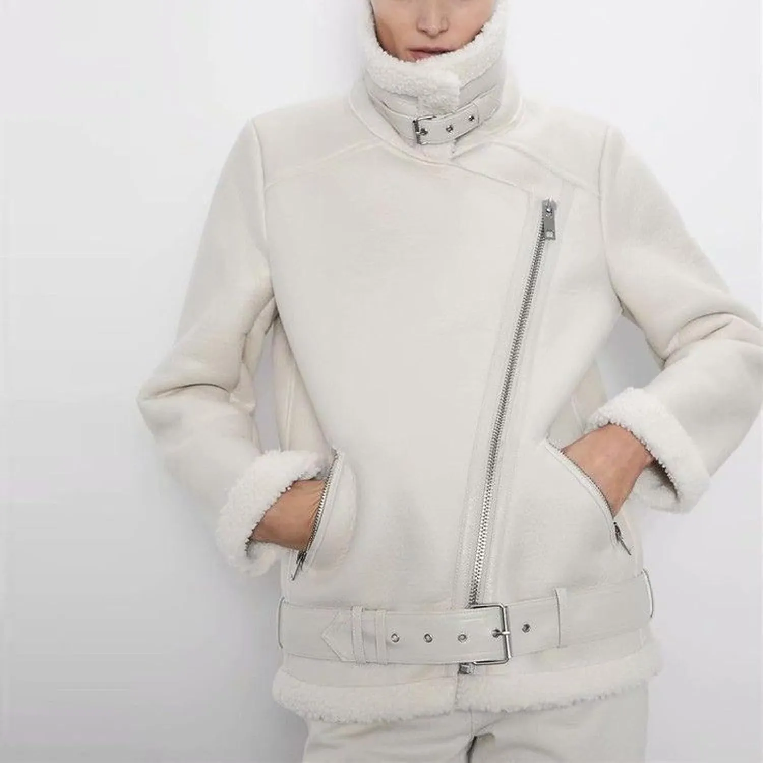 ChicCrate Women's Fleece Lined Winter Coat Sherpa Jacket Fashion Warm Clothes Casual Outerwear