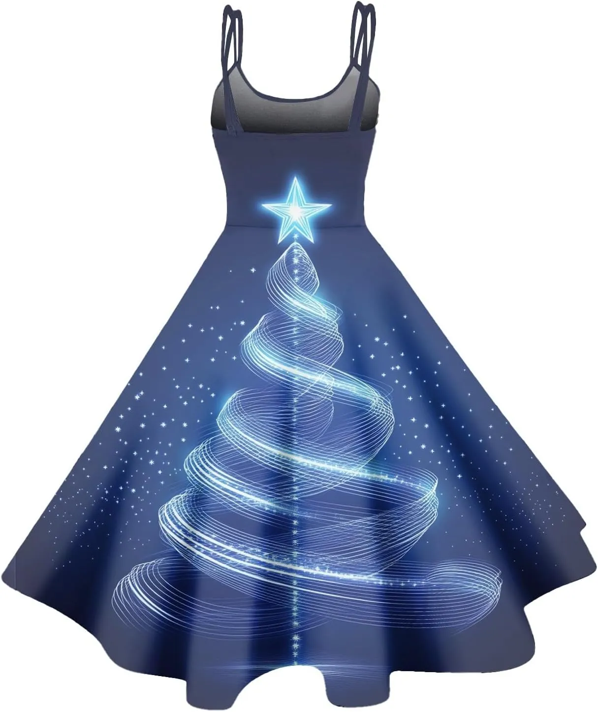 Christmas Dresses for Women Vintage Cocktail Swing Vacation Knee Length Midi Casual Dresses Holiday Beach Party Dress