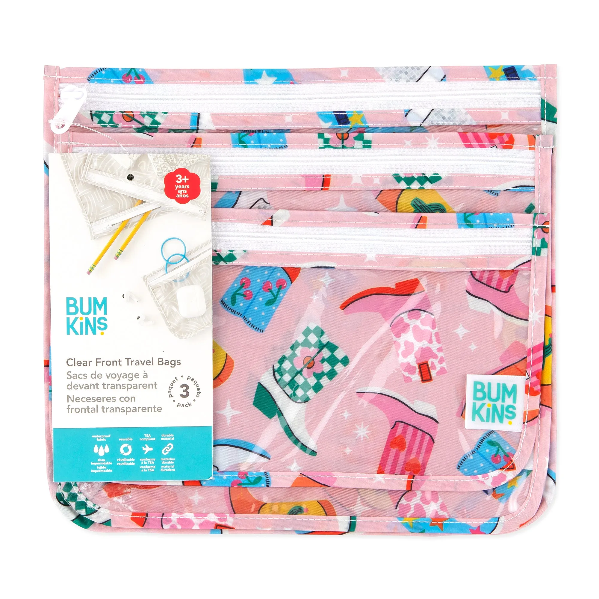 Clear Travel Bag 3 Pack: Boots