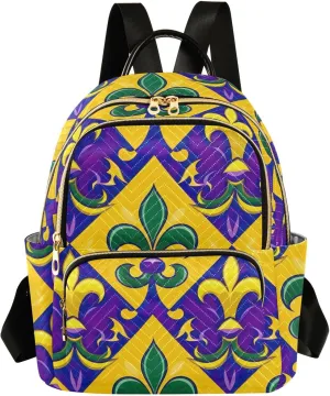 Colorful Mardi Small Backpack Purse for Women Travel Diaper Bag Daypack Backpacks for Shopping Vacation