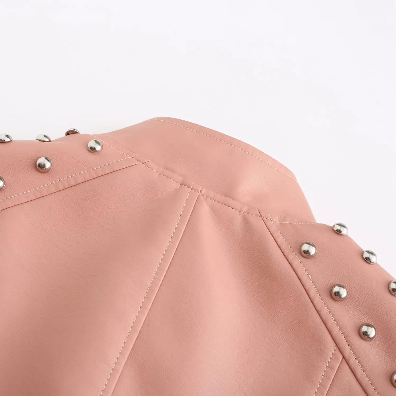cooki Women's Fashion Slim Fit Zip up Faux Leather Biker Jacket Faux Leather Moto Jacket Casual Short PU Biker Coats