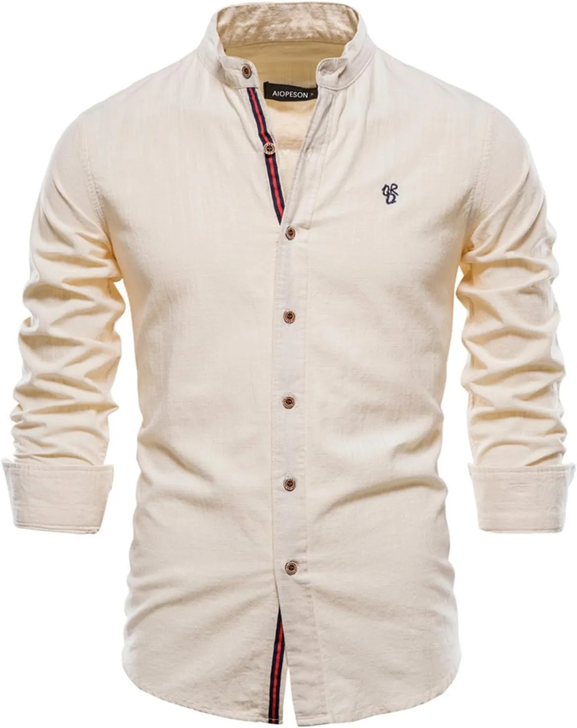 Cotton Linen Shirts for Men Button Down Long Sleeve Casual Loose Regular Fit Soild Tops Business Outdoor Blouses