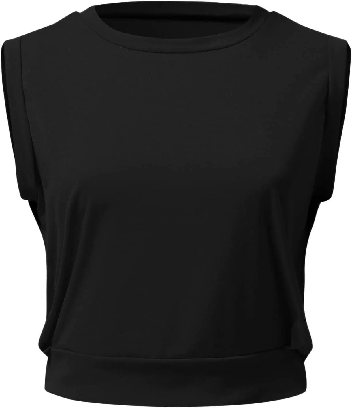 Crop Top Athletic Shirts for Women Cute Sleeveless Yoga Tops Running Gym Cotton Cropped Workout Clothes