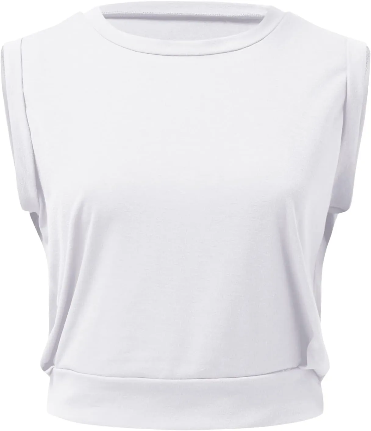 Crop Top Athletic Shirts for Women Cute Sleeveless Yoga Tops Running Gym Cotton Cropped Workout Clothes