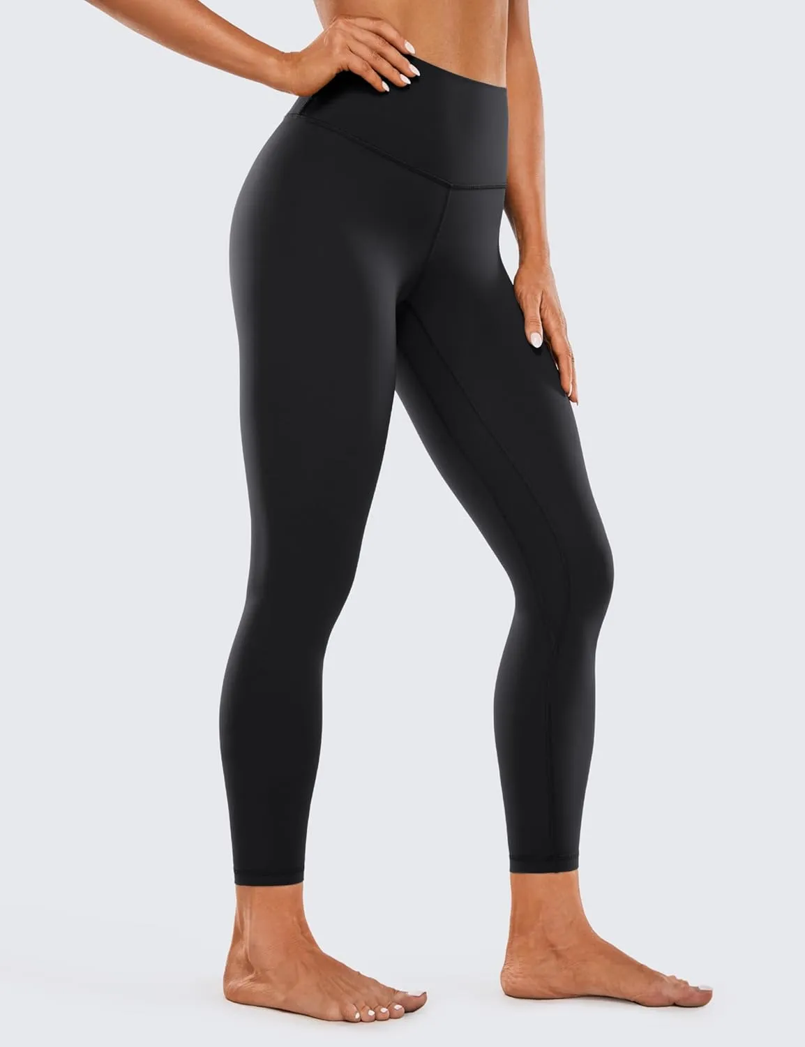 CRZ YOGA Womens Brushed Naked Feeling Workout Leggings 25" - High Waisted Gym Compression Tummy Control Yoga Pants