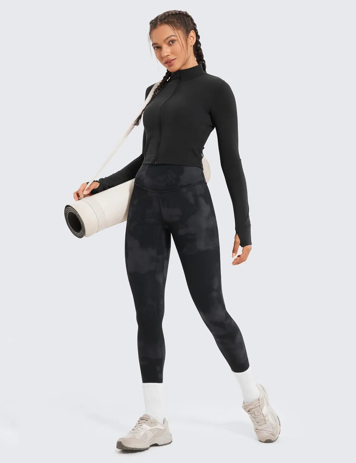 CRZ YOGA Womens Brushed Naked Feeling Workout Leggings 25" - High Waisted Gym Compression Tummy Control Yoga Pants