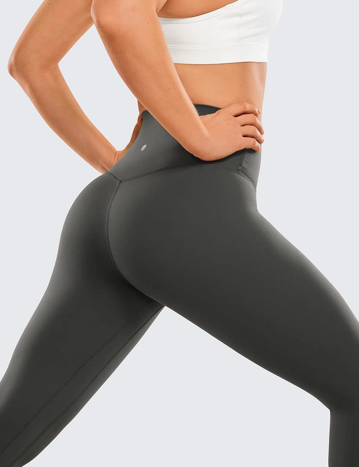 CRZ YOGA Womens Brushed Naked Feeling Workout Leggings 25" - High Waisted Gym Compression Tummy Control Yoga Pants