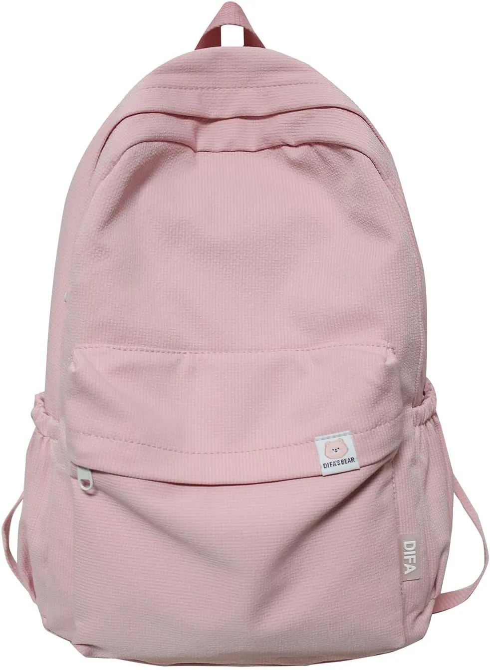 Cute Aesthetic Backpack Y2K Simple Solid Color Kawaii Backpacks Travel Laptop Backpack (Pink)