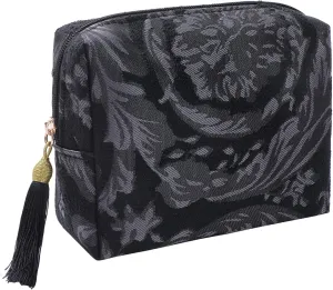 Cute Small Pouch, Makeup Cosmetic Bag,Make up Bag for Purse,Toiletry Zipper Pouch,Tech Bag,Electronic Organizer Travel Case,Storage Pouches for Organization Black