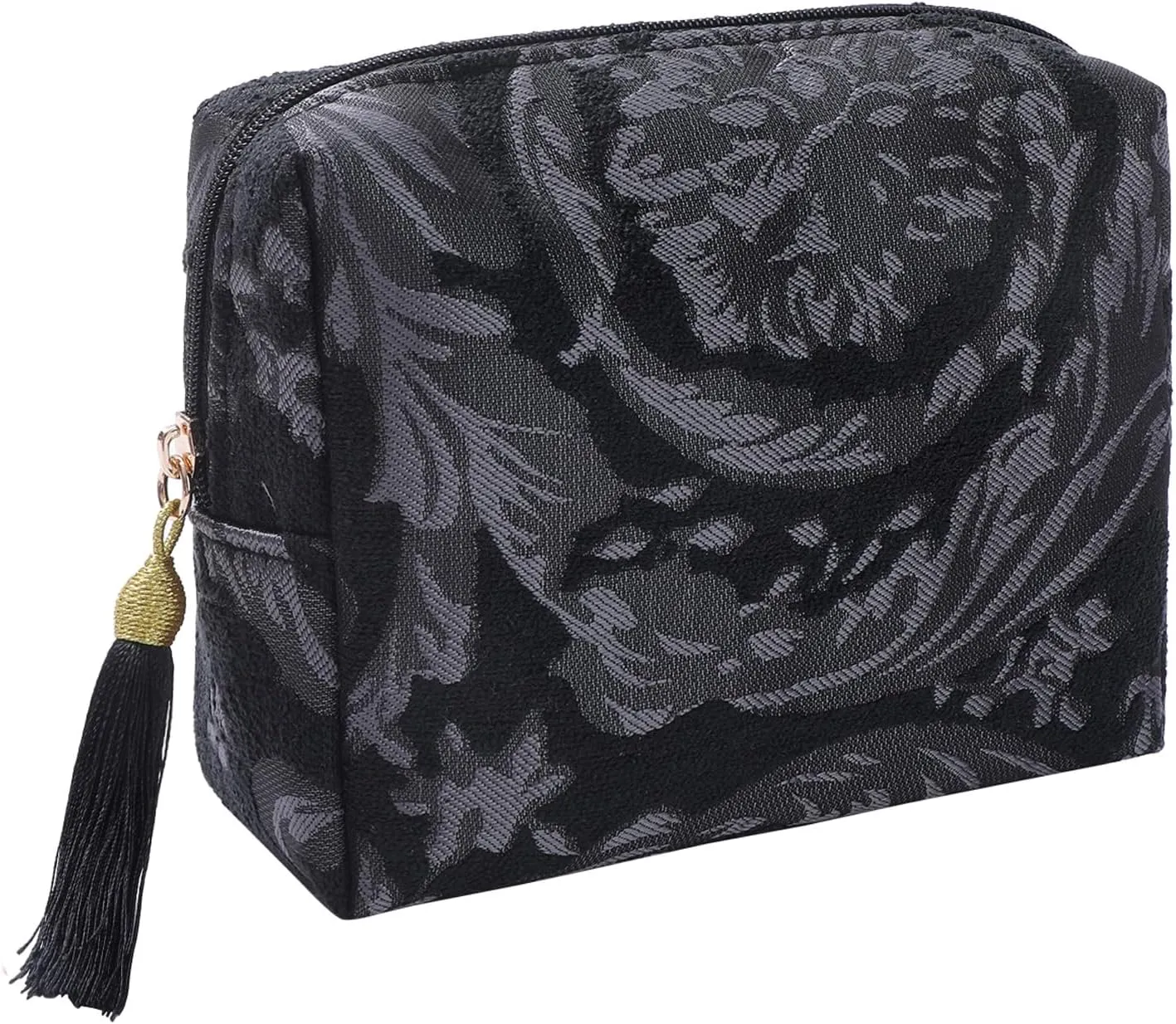 Cute Small Pouch, Makeup Cosmetic Bag,Make up Bag for Purse,Toiletry Zipper Pouch,Tech Bag,Electronic Organizer Travel Case,Storage Pouches for Organization Black