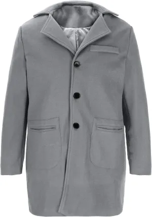 Dgoopd Men's Double Breasted Trench Coat Wool Blend Long Coat Notch Lapel Jacket Casual Pea Coat Windproof Jacket