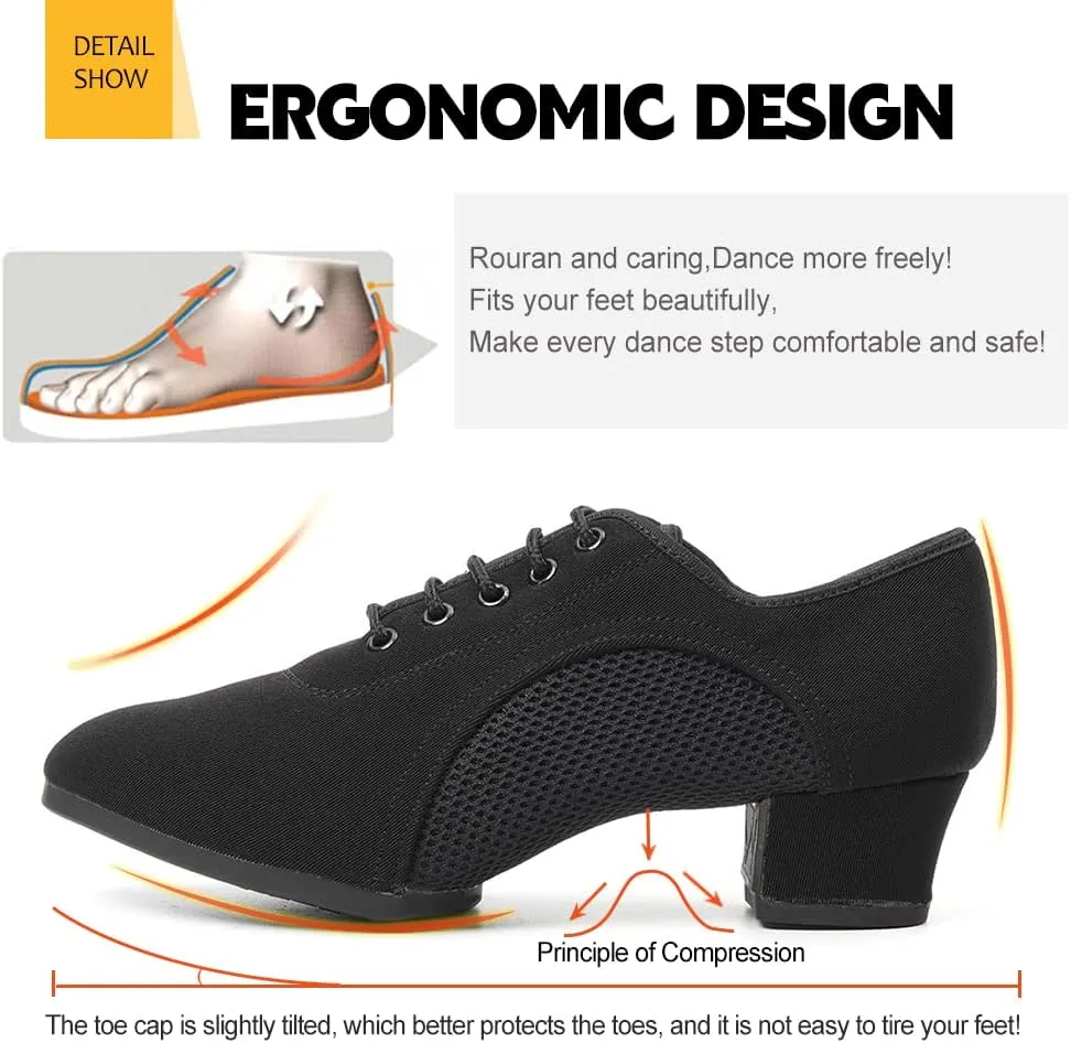 DKZSYIM Men and Women's Boost Dance Sneaker Modern Jazz Ballroom Performance Dance-Sneakers Sports Shoes,Model LHD-NJB