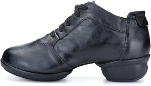 DKZSYIM Men and Women's Leather Boost Dance Sneaker/Modern Jazz Ballroom Performance Dance-Sneakers Sports Shoes,Model B65