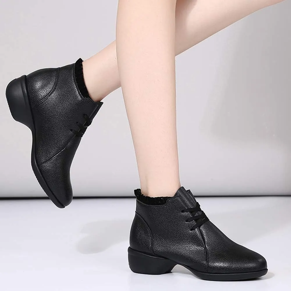 DKZSYIM Women's Leather Boost Dance Sneaker/Modern Jazz Ballroom Performance Dance-Sneakers Sports Shoes,Model YMJ1818