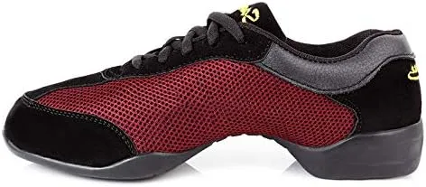 DKZSYIM Women's Split Sole Dance Sneaker/Modern Jazz Ballroom Performance Dance-Sneakers Sports Shoes,Model CMJ-FJW