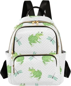 Dragonflies Frogs Small Backpack Purse for Women Travel Diaper Bag Daypack Backpacks for Vacation Shopping