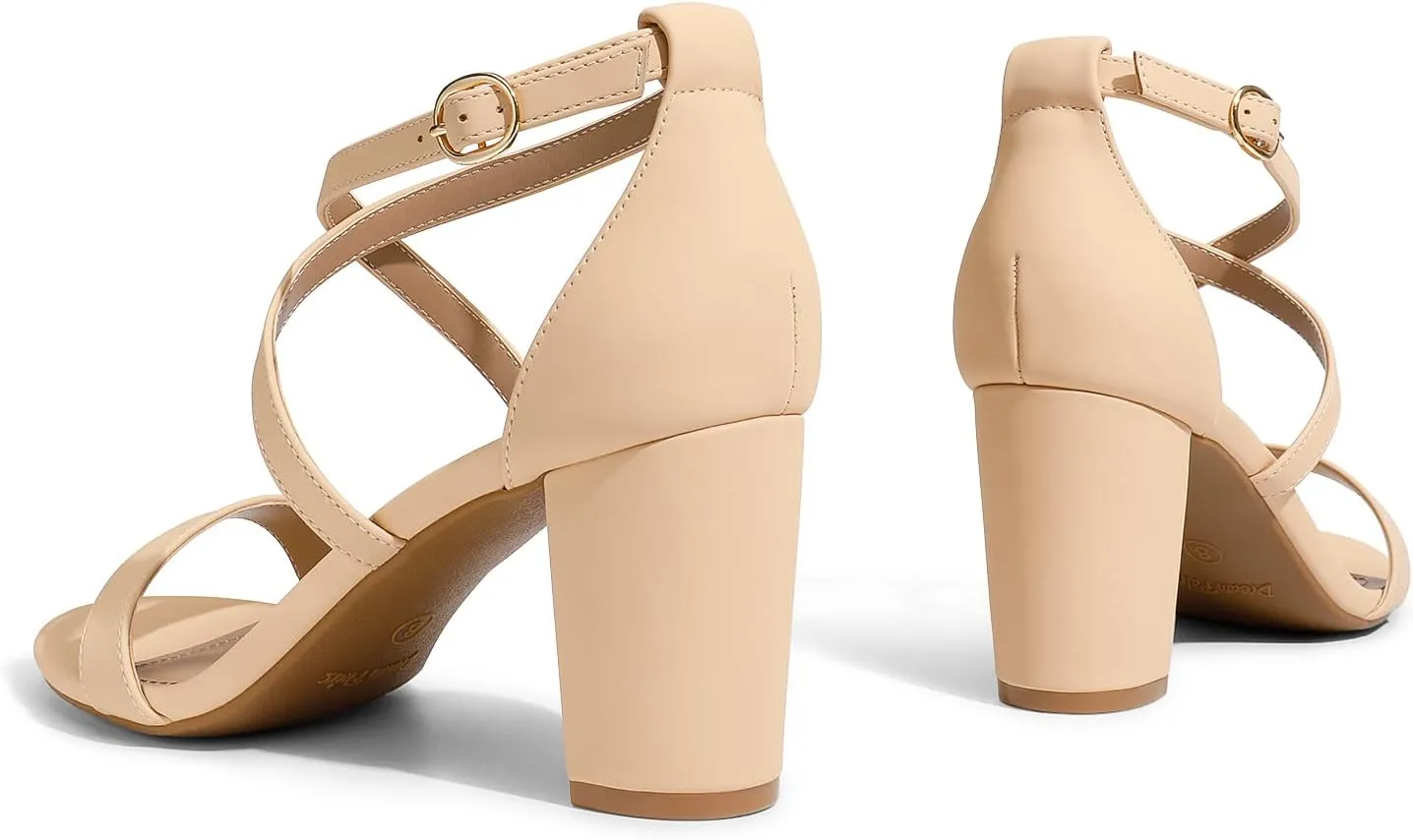 DREAM PAIRS Womens Ankle Strap Dress Low Chunky Block Open Toe Heel Sandals for Party Wedding