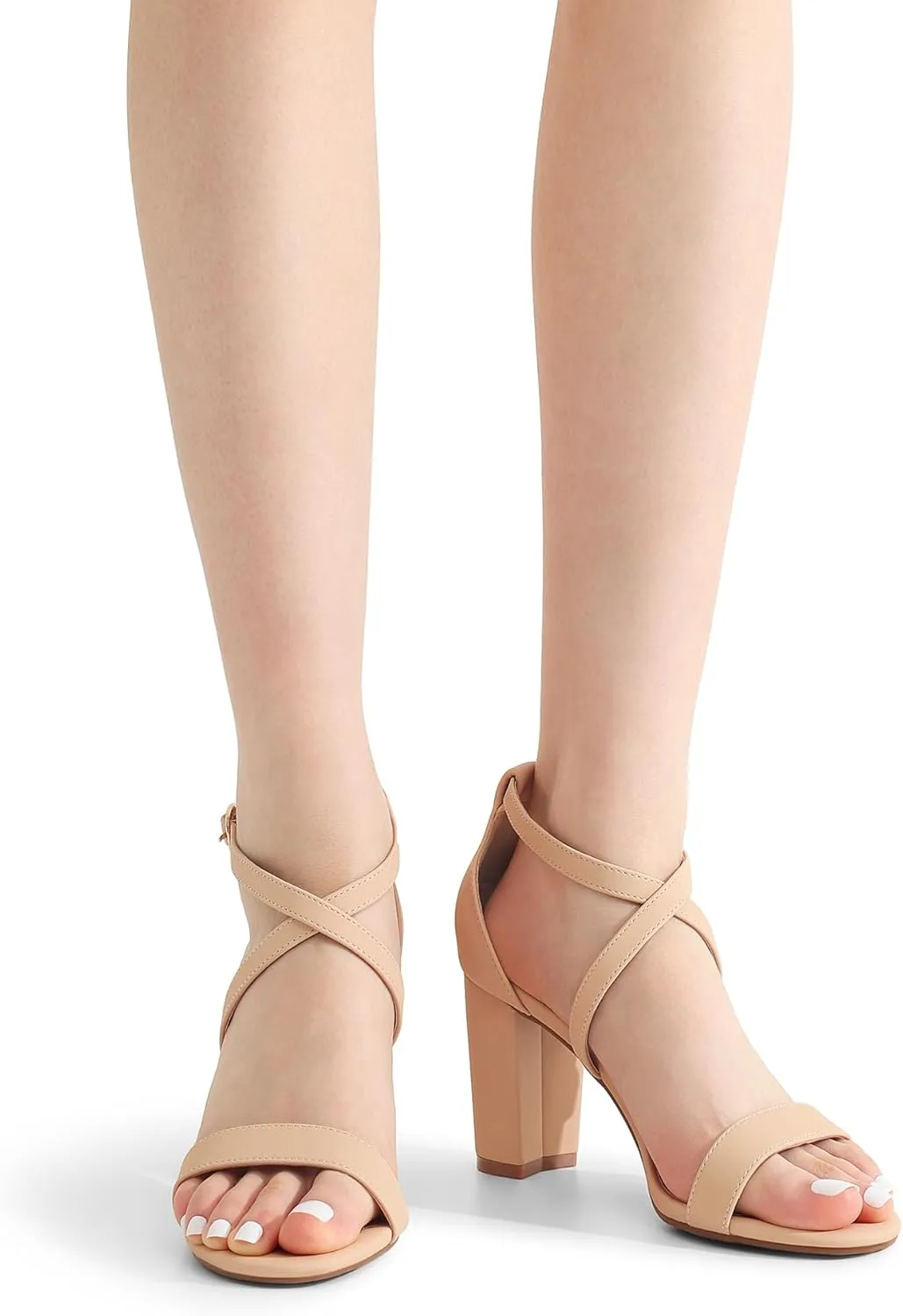 DREAM PAIRS Womens Ankle Strap Dress Low Chunky Block Open Toe Heel Sandals for Party Wedding