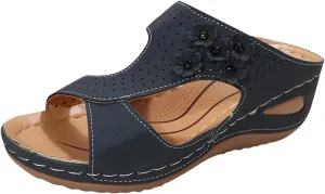Eduavar Dressy Sandals Women, Sandals Women Fashion Slip On Sandals Comfortable Peep Toe Sandals Summer Walking Shoes