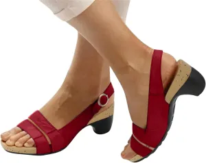 Eduavar Orthopedic Sandals for Women, Sandals Women Fashion Summer Casual Elegant Low Heel Sandals with Ankle Strap