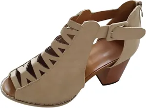 Eduavar Sandals for Women Casual Summer, Womens Sandals Dressy Heel Breathable Hollow Out Chunky Low Heel Sandals with Buckle