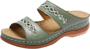 Eduavar Sandals for Women Dressy Summer, Walking Sandals Women Comfort Summer Casual Beach Sandals Slippers with Arch Support