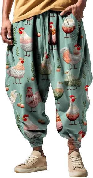 Elastic Waist Hippie Pant Cotton Casual Drawstring Men Elastic Waist with Elastic Waist Drawstring Yoga Jogger Pants