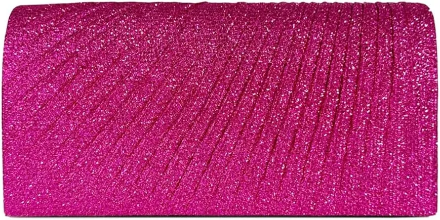 Elegant Evening Clutch Purse Sparkling Party Pleated Handbag Women Formal Party Clutch Bags for Weddings and Parties