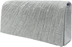 Elegant Evening Clutch Purse Sparkling Party Pleated Handbag Women Formal Party Clutch Bags for Weddings and Parties