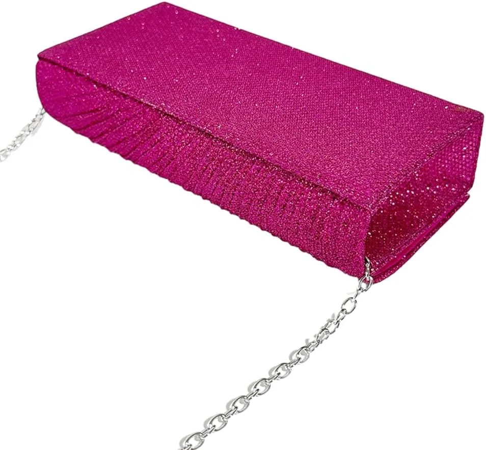 Elegant Evening Clutch Purse Sparkling Party Pleated Handbag Women Formal Party Clutch Bags for Weddings and Parties