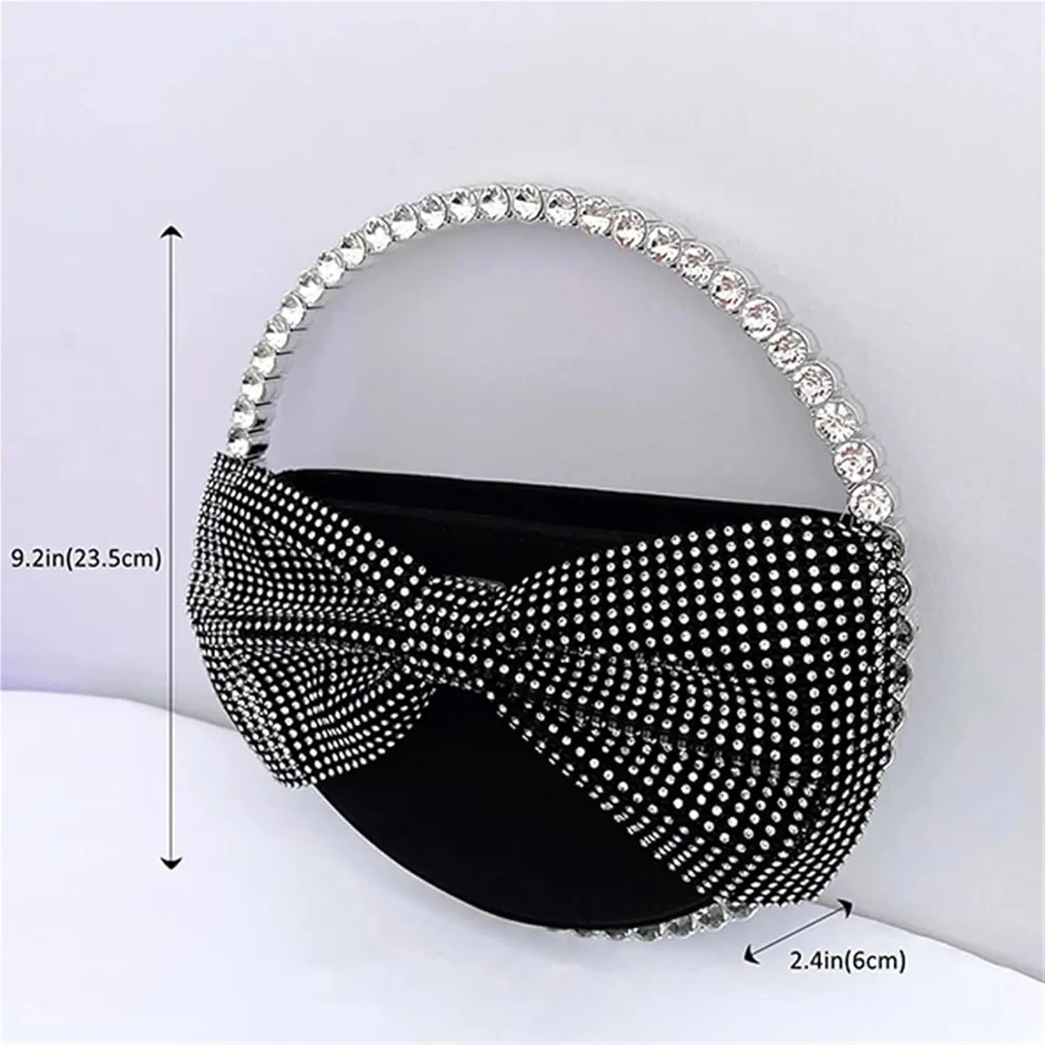 Evening Bag Round Handle Diamond Bow Evening Bag Women Wedding Party Glittering Crystal Clutch Purses and Handbags Wallets
