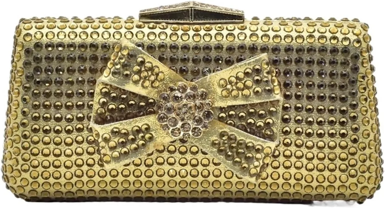 Evening Clutch Bag Purses and Handbag Shoulder Bag Shiny Crystal Clutch Purse Party Bag Banquet Bag(Gold)