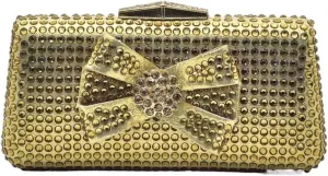 Evening Clutch Bag Purses and Handbag Shoulder Bag Shiny Crystal Clutch Purse Party Bag Banquet Bag(Gold)