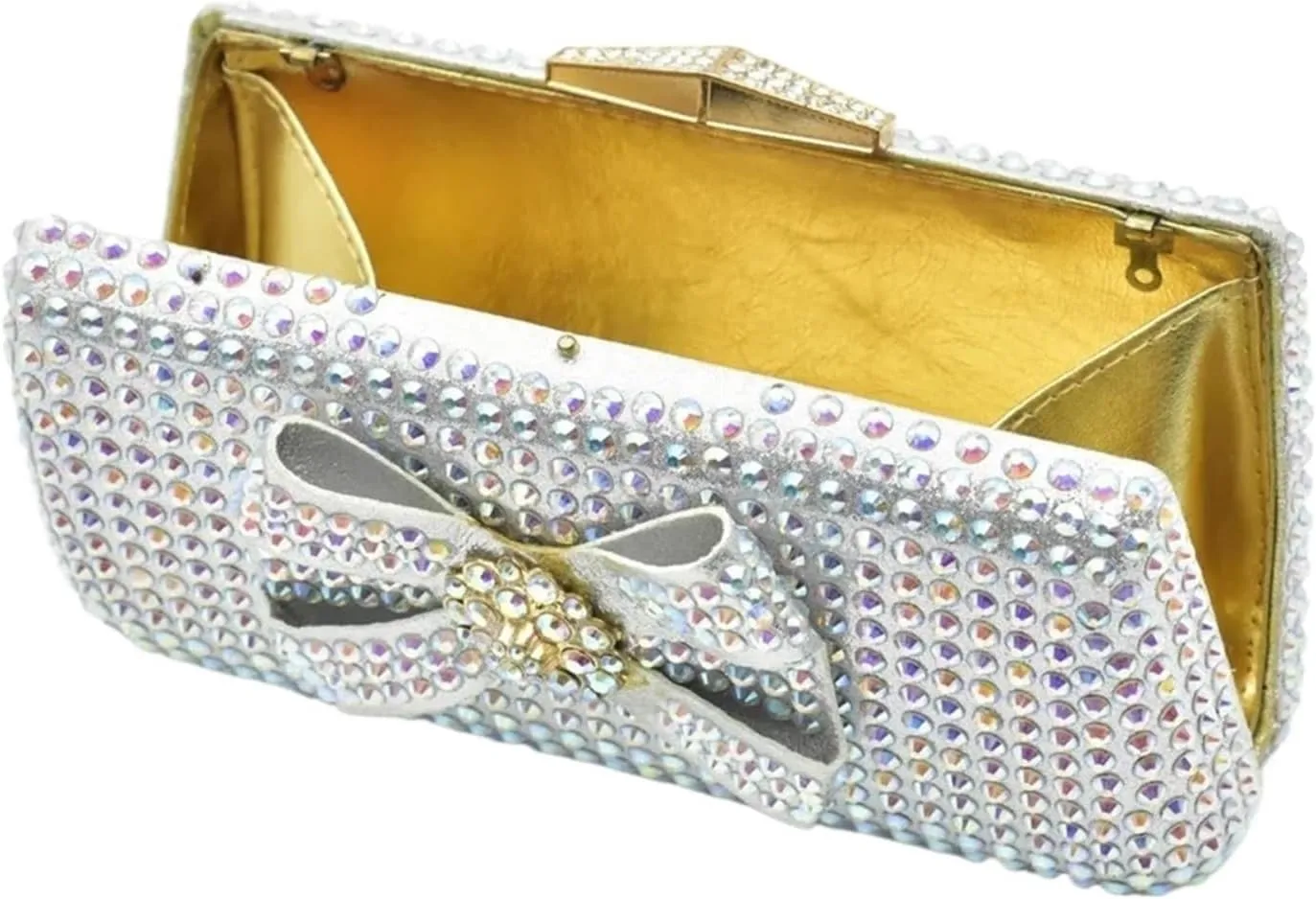 Evening Clutch Bag Purses and Handbag Shoulder Bag Shiny Crystal Clutch Purse Party Bag Banquet Bag(Gold)