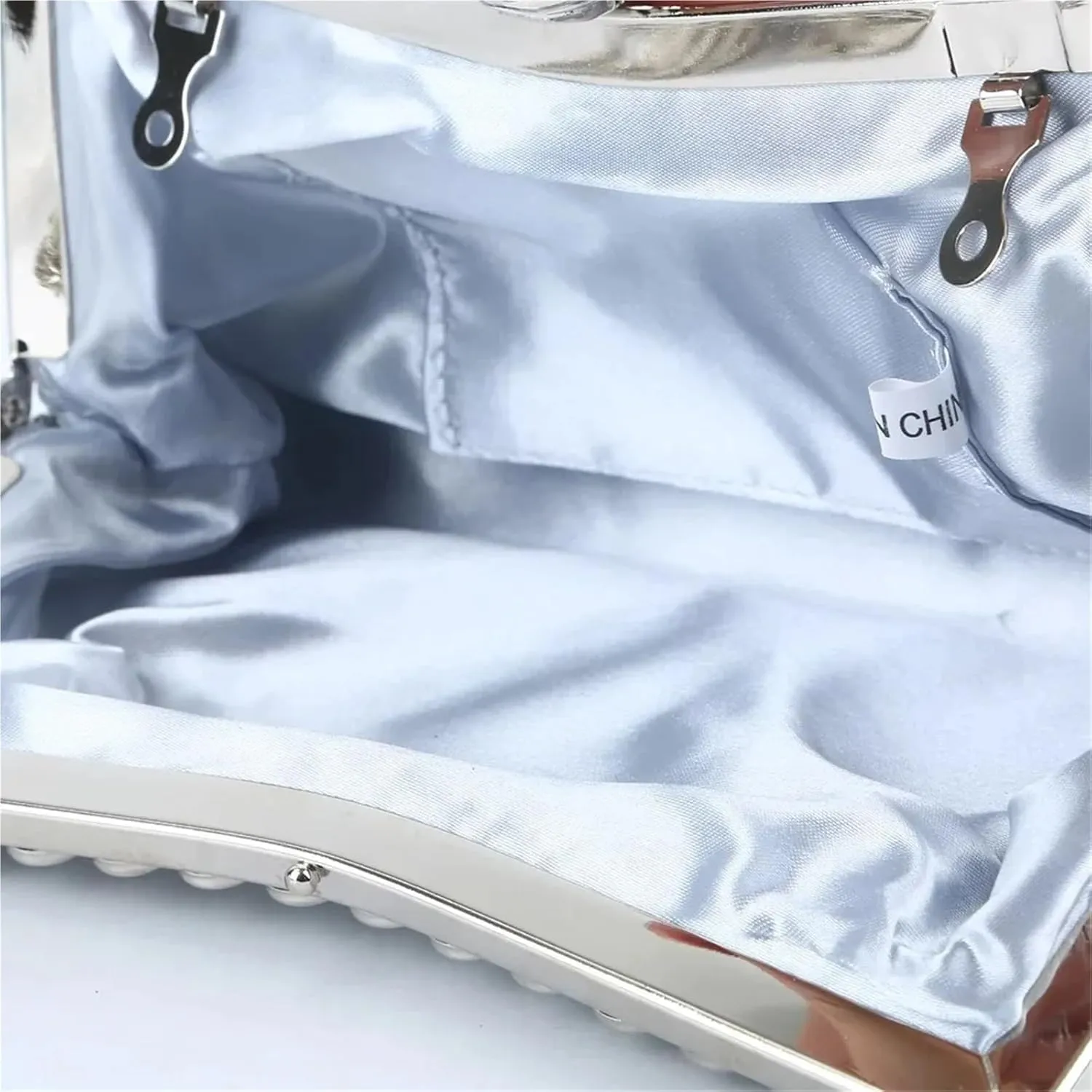 Evening Gold Clutch Bag Glitter Bead Elegant Woman Party Bags Vintage Bridal Purse Silver Handbags Night Bag