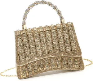 Evening HandbagWomen's Elegant Evening Clutches Bag with Detailing for Formal Event and Parties Chain Strap Handbag Purse