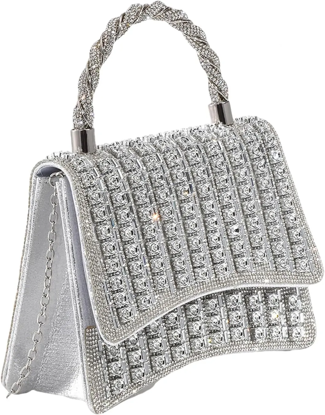 Evening HandbagWomen's Elegant Evening Clutches Bag with Detailing for Formal Event and Parties Chain Strap Handbag Purse
