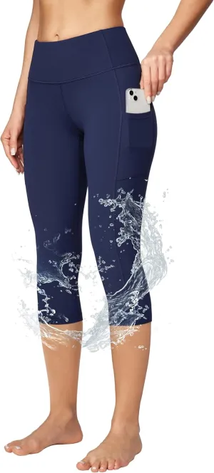 Ewedoos Womens Yoga Pants with Pockets Capri Leggings for Women Tummy Control Workout Leggings Compression Capris Pants