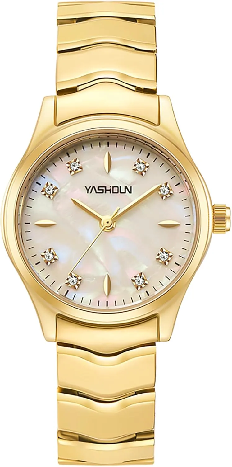 FANMIS Women Vintage Round Watches Updated Minimalist Ladies Quartz Wrist Watches Waterproof Small Gold Watch Luxury Casual Fashion Bracelet Watches
