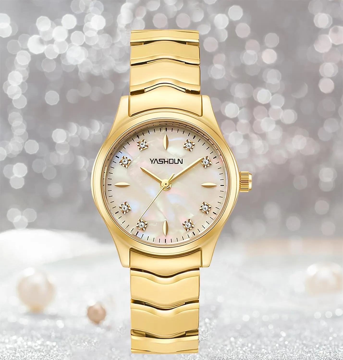 FANMIS Women Vintage Round Watches Updated Minimalist Ladies Quartz Wrist Watches Waterproof Small Gold Watch Luxury Casual Fashion Bracelet Watches
