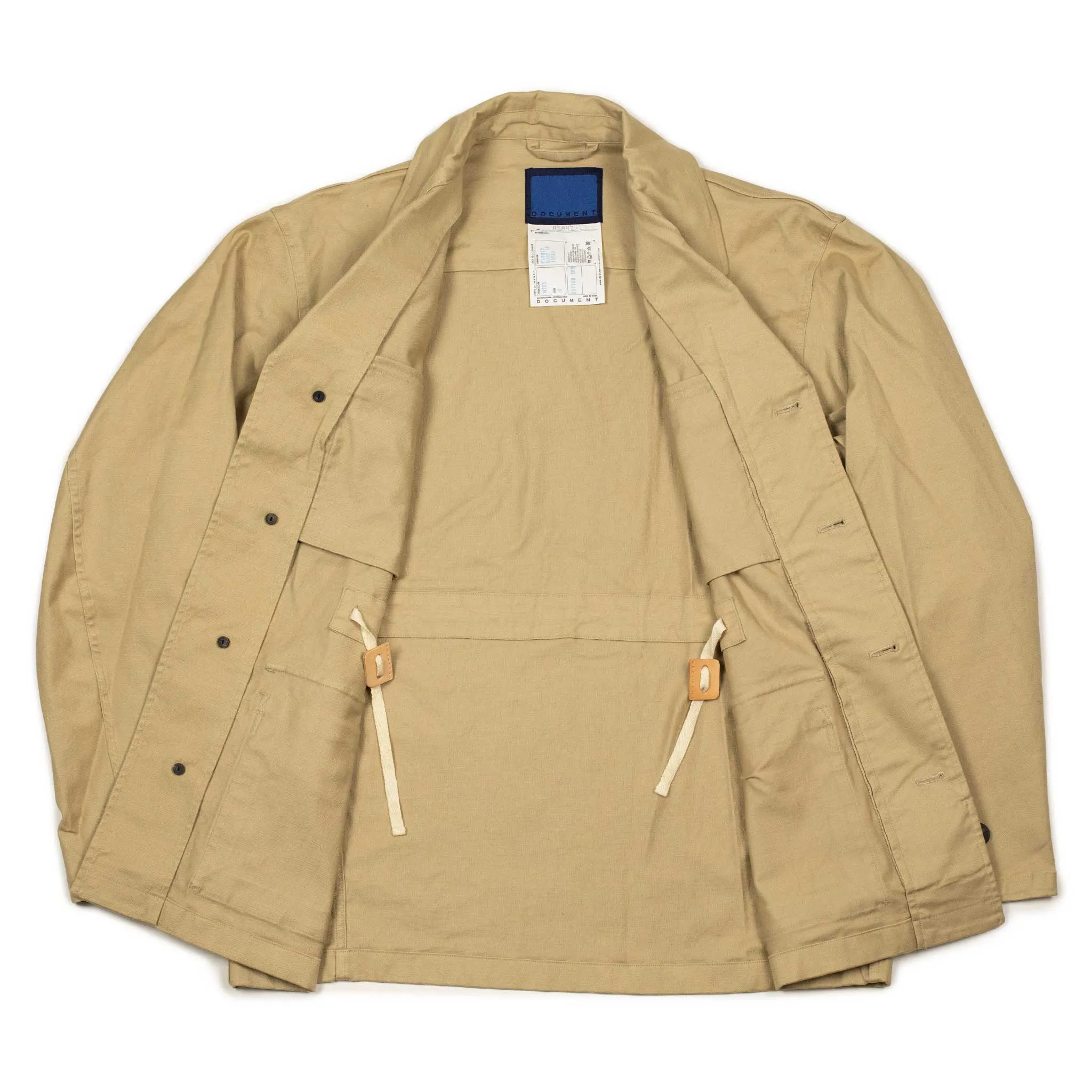 Field jacket in beige cotton sateen