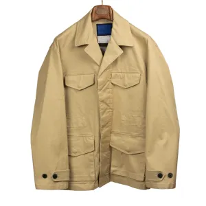 Field jacket in beige cotton sateen