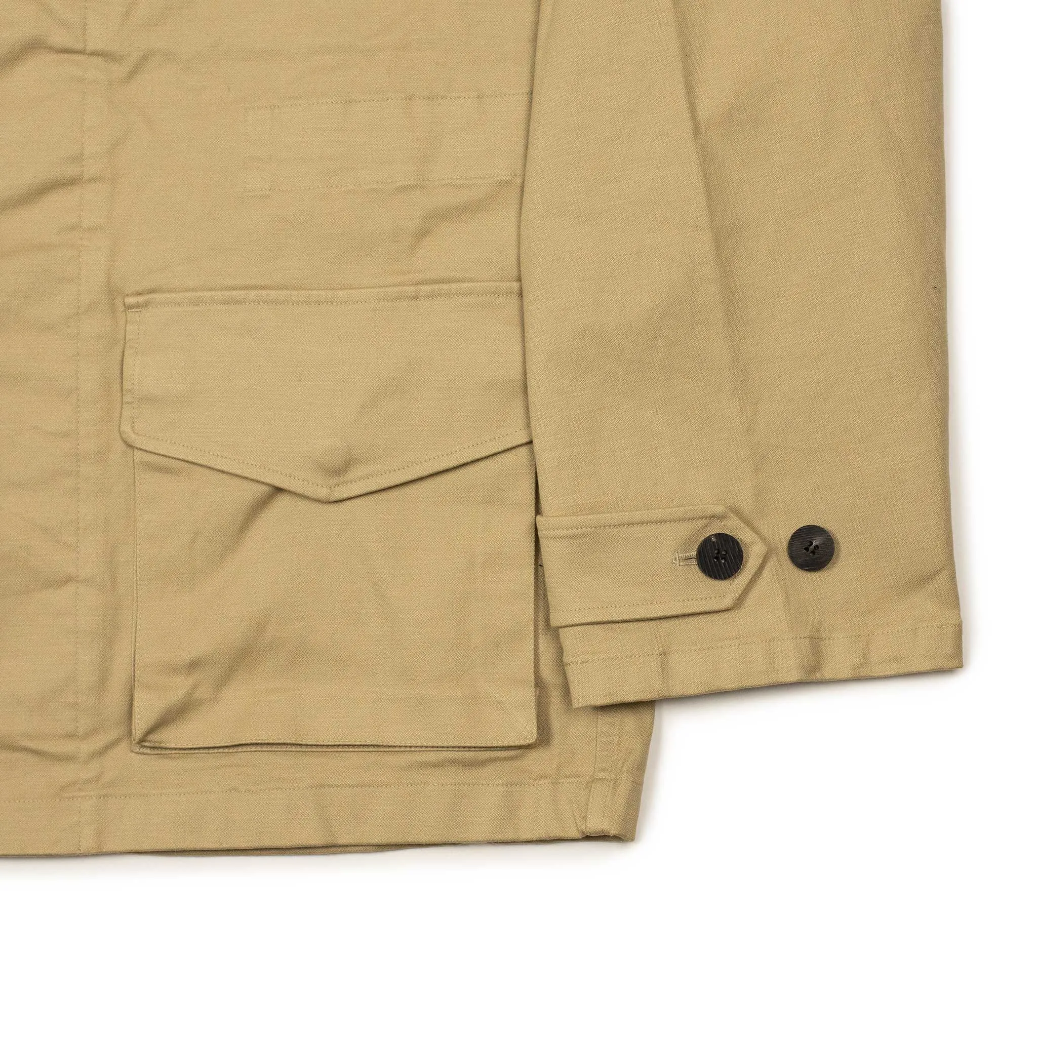 Field jacket in beige cotton sateen