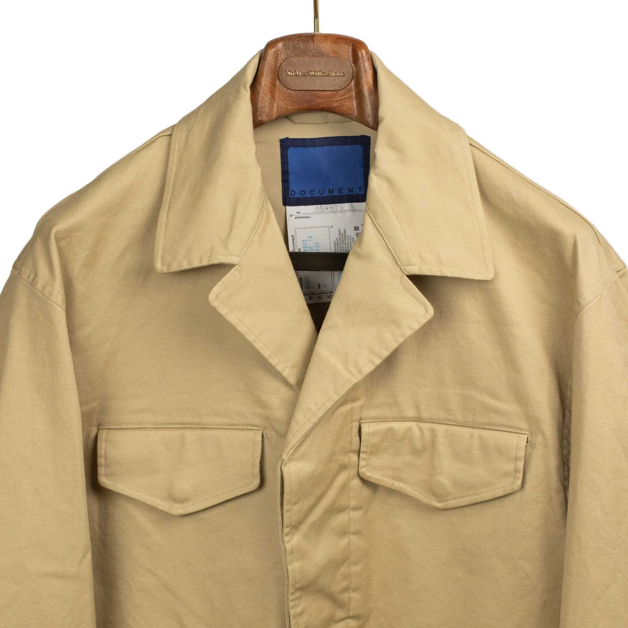 Field jacket in beige cotton sateen