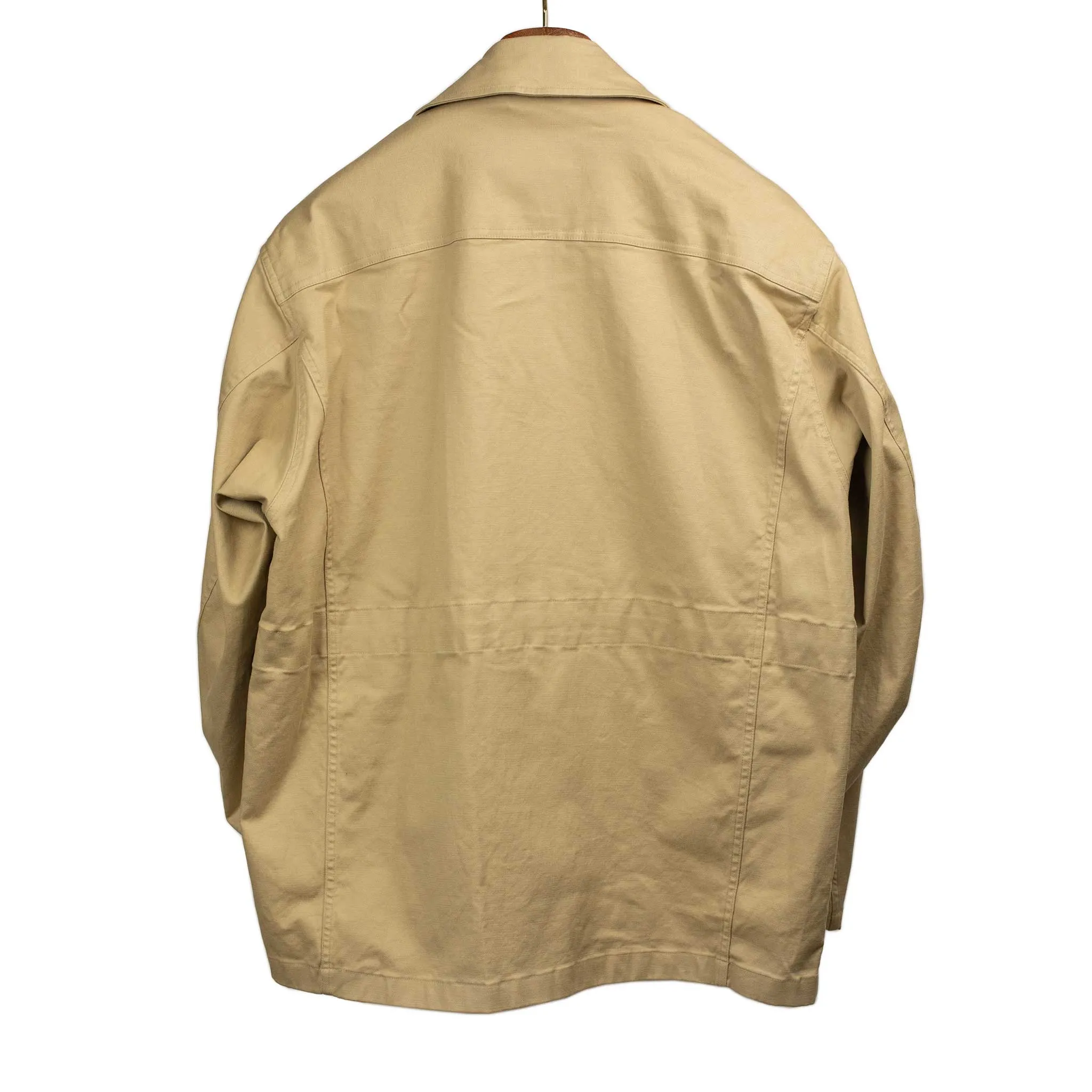 Field jacket in beige cotton sateen