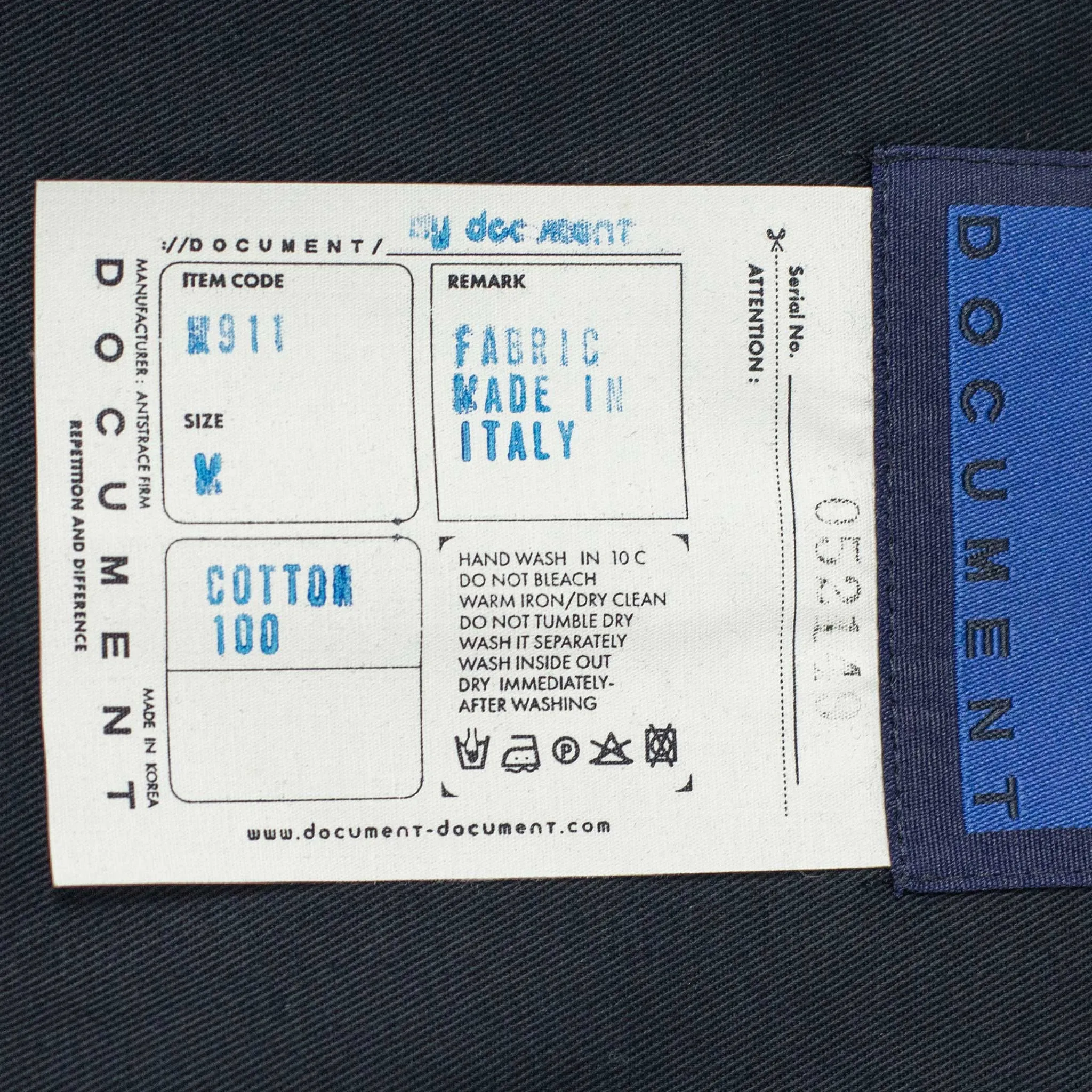 Field jacket in dark navy heavyweight Italian cotton twill