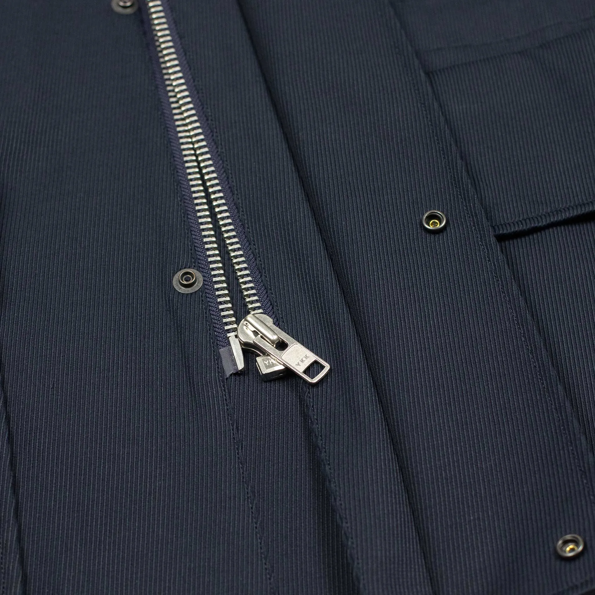 Field jacket in dark navy heavyweight Italian cotton twill