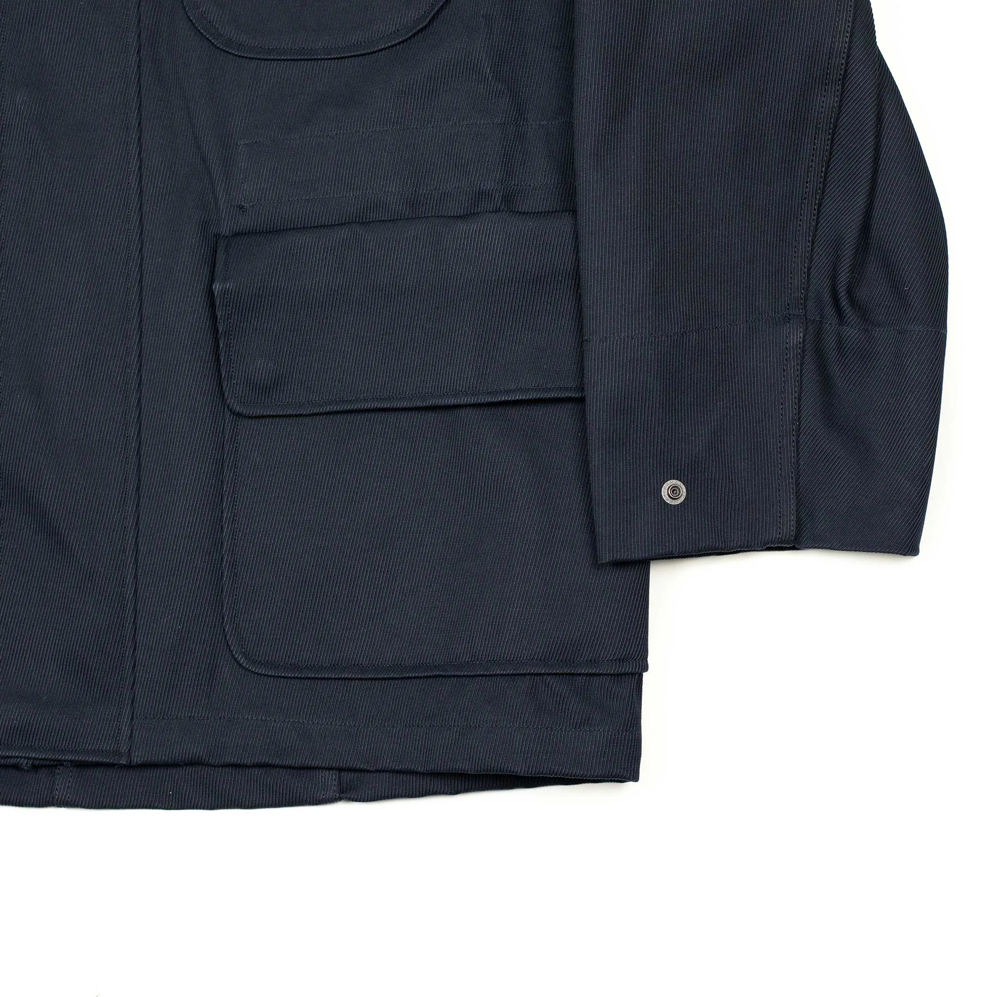 Field jacket in dark navy heavyweight Italian cotton twill